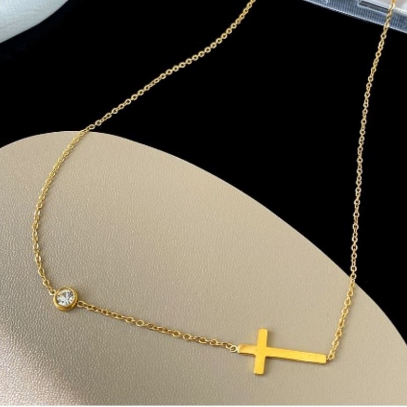 Cross My Heart - 18K Gold Plated Necklace