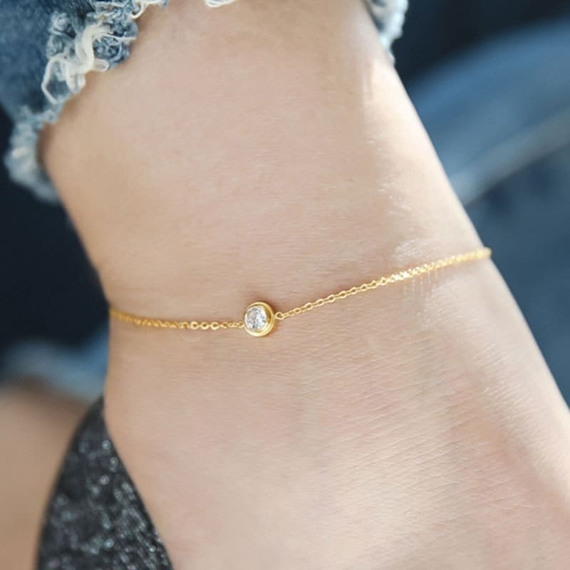 Crystal Clear - 18K Gold Plated Ankle