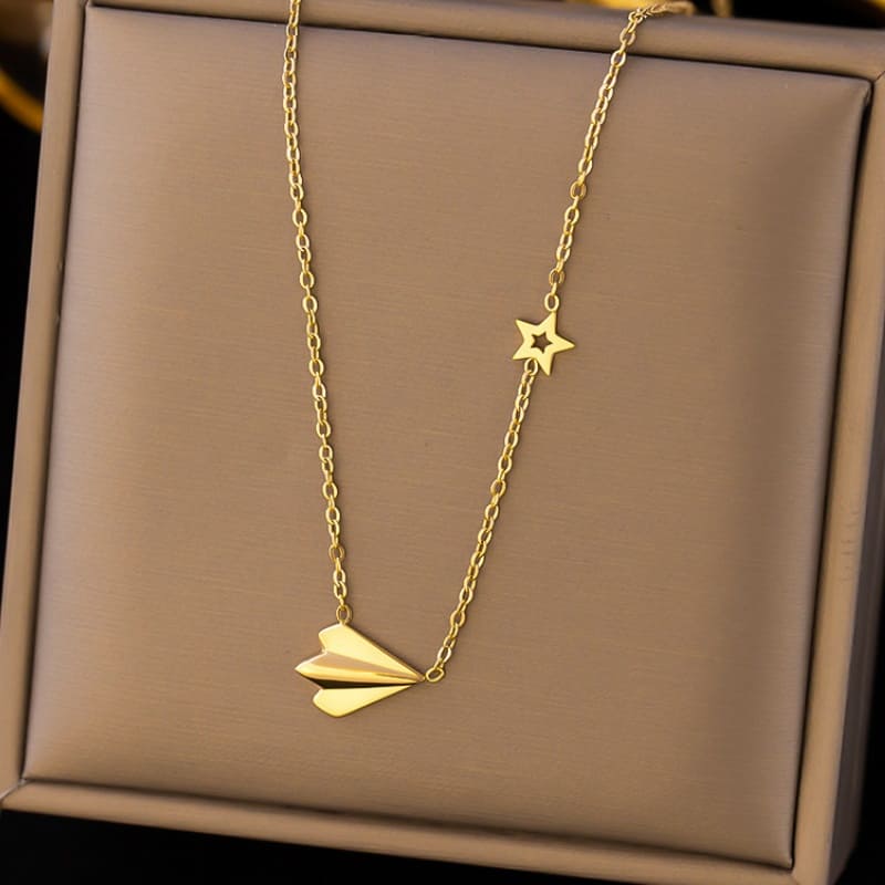 Fly to Your Heart- 18K Gold Plated Necklace