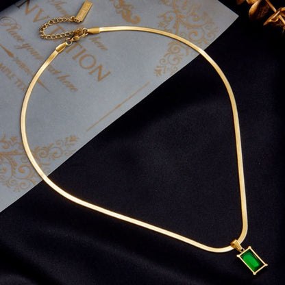 Emerald Oasis - 18K Gold Plated Necklace