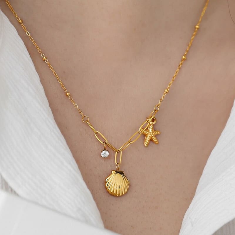 Deep Ocean - 18K Gold Plated Necklace