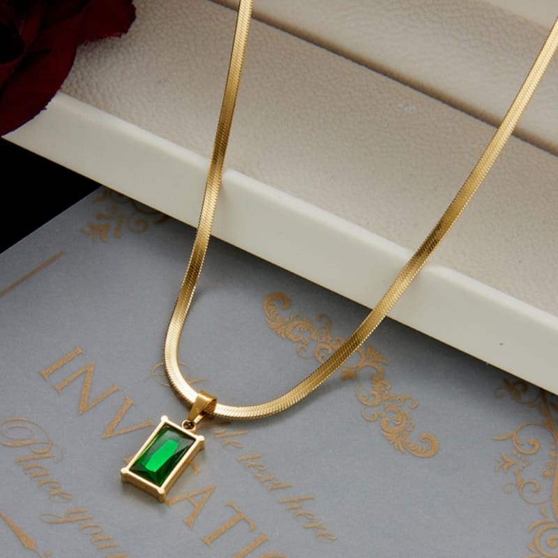 Emerald Oasis - 18K Gold Plated Necklace