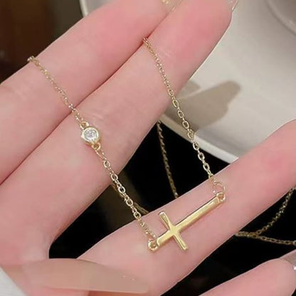 Cross My Heart - 18K Gold Plated Necklace