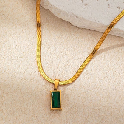 Emerald Oasis - 18K Gold Plated Necklace