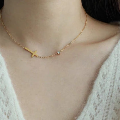 Cross My Heart - 18K Gold Plated Necklace