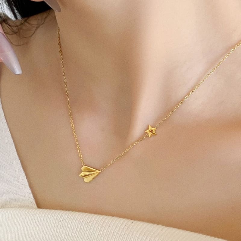 Fly to Your Heart- 18K Gold Plated Necklace