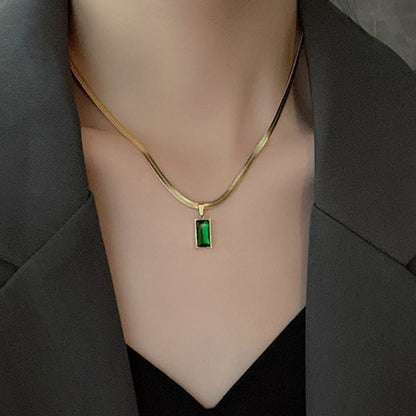 Emerald Oasis - 18K Gold Plated Necklace