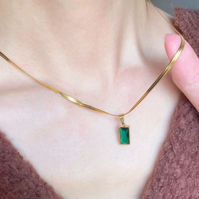 Emerald Oasis - 18K Gold Plated Necklace