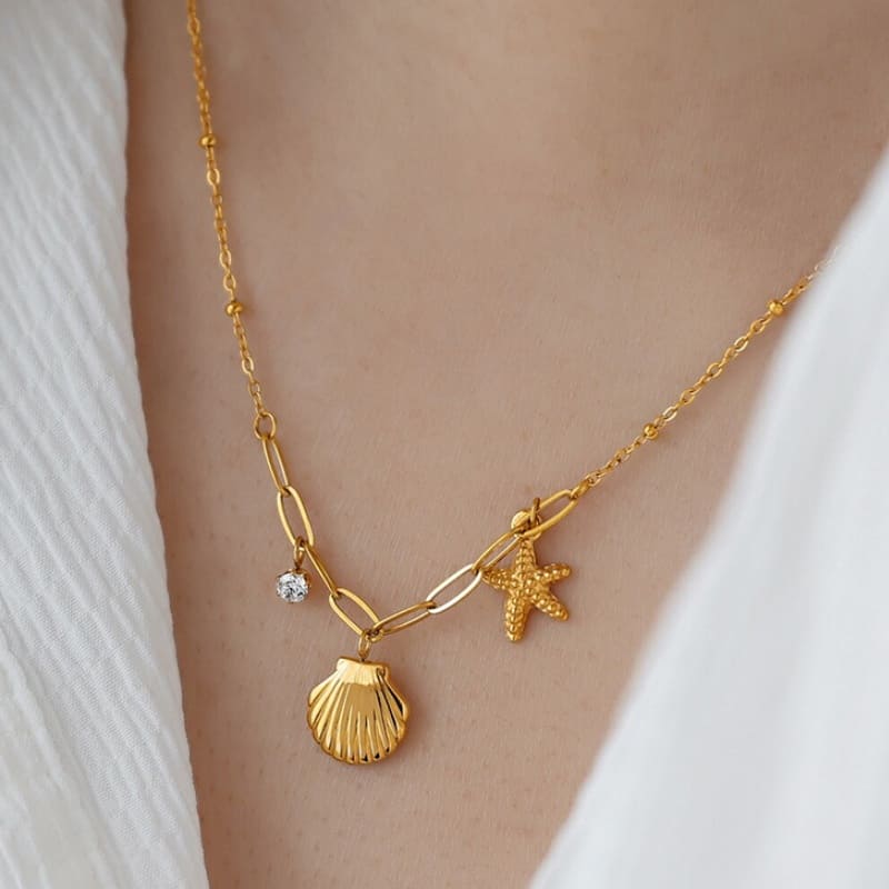 Deep Ocean - 18K Gold Plated Necklace