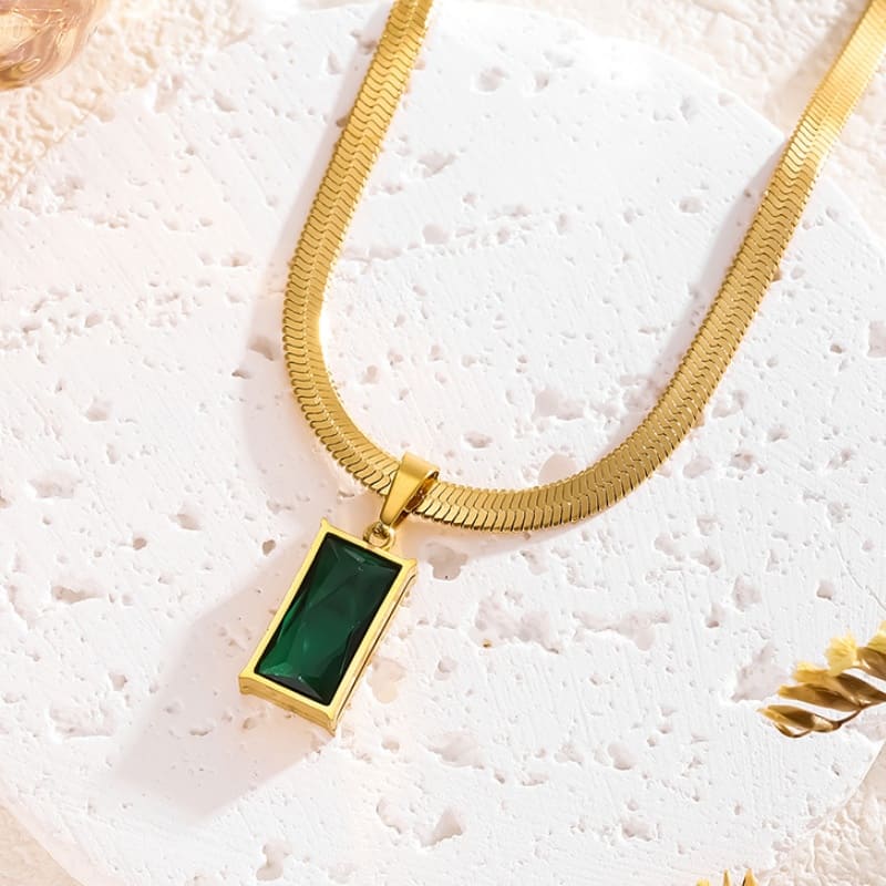 Emerald Oasis - 18K Gold Plated Necklace