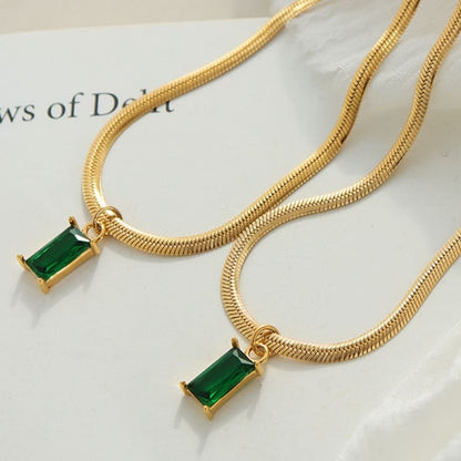 Emerald Oasis - 18K Gold Plated Necklace