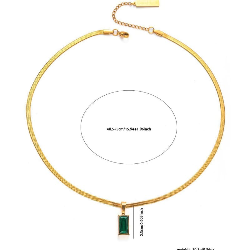 Emerald Oasis - 18K Gold Plated Necklace