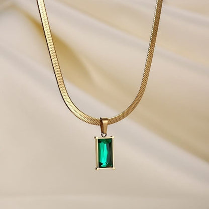 Emerald Oasis - 18K Gold Plated Necklace