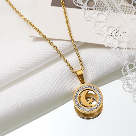 Moon and Back - 18K Gold Plated Necklace